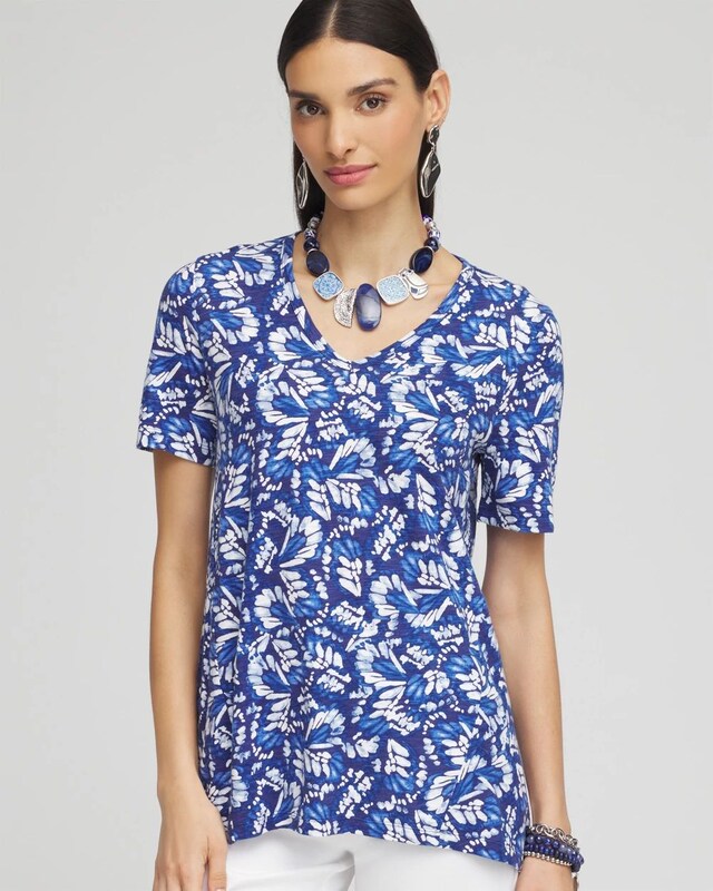 Butterfly Slub V-Neck Tee - image 1